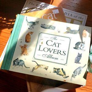 Cat books and photo album